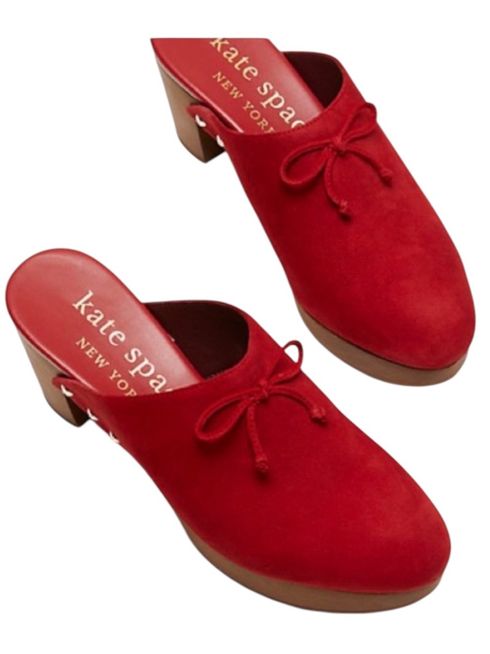 Kate Spade Amsterdam Suede Lava Falls Clogs w/box- 8.5B